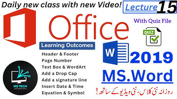 How to Add Headers, Footers, and Page Numbers in Microsoft Word | Text & Symbol Group | LECTURE 15