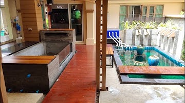 Keng บางบอน 4 - บ่อปลาทองติดกระจก "กรองข้าง + กรองบน" Overflow Full Services Set 1