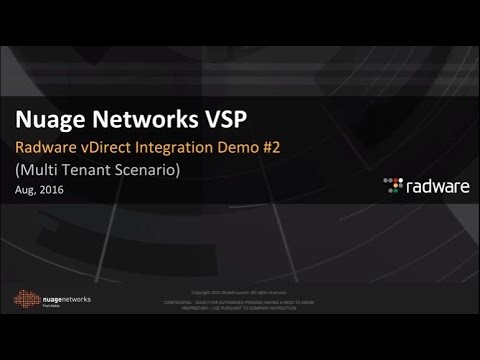 Networks VSP LBaaSv2: Integration with Radware vDirect Demo #2: Multi-tenant