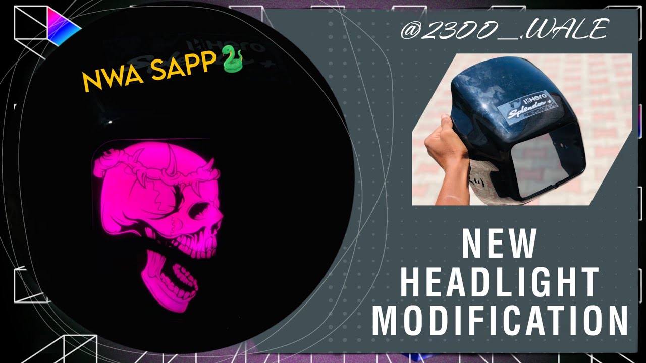 New Splendor Headlight Modified 🐍|| Ghost Headlight Modification ||