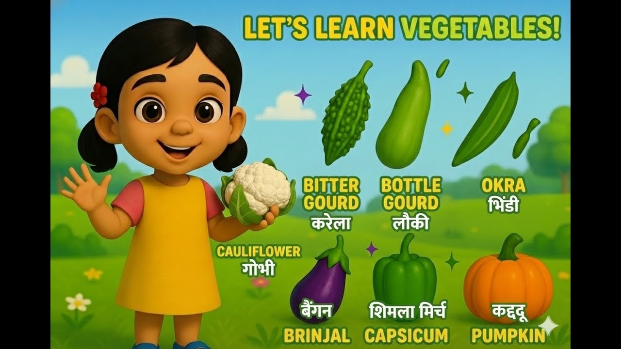 Vegetables Name for Kids | Learn Vegetables in Hindi & English | Kirti Learns