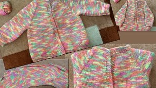 Baby Cardigan Starts from Neck Part I (गले से शुरू होने वाला तरीके स्वेटर | Knitting Hindi |subtitle