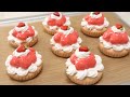 🍓미니오븐으로 딸기 타르트 머랭쿠키 만들기🍓Making a strawberry tart meringue cookie with a mini oven
