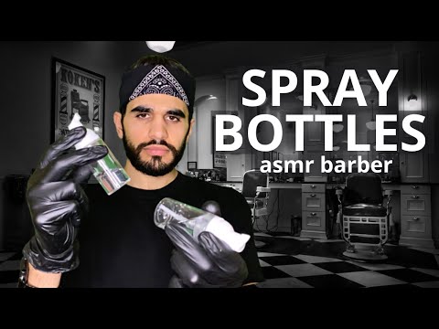 ASMR BARBER - ASMR Roleplay Barbershop Spray Sounds. ASMR Haircut and ASMR No Talking
