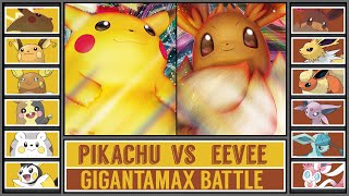 GMAX PIKACHU vs GMAX EEVEE | Gigantamax Pokémon Battle