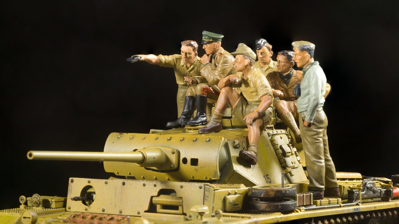 MasterBox Modellbausatz 1/35 – Rommel & Deutsche Panzerbesatzung – 6 Figuren Zum Zusammenbauen