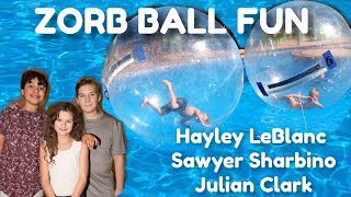 Bubble ball swimming pool challenge with Hayley Leblanc, Julian Clark, Sawyer Sharbino