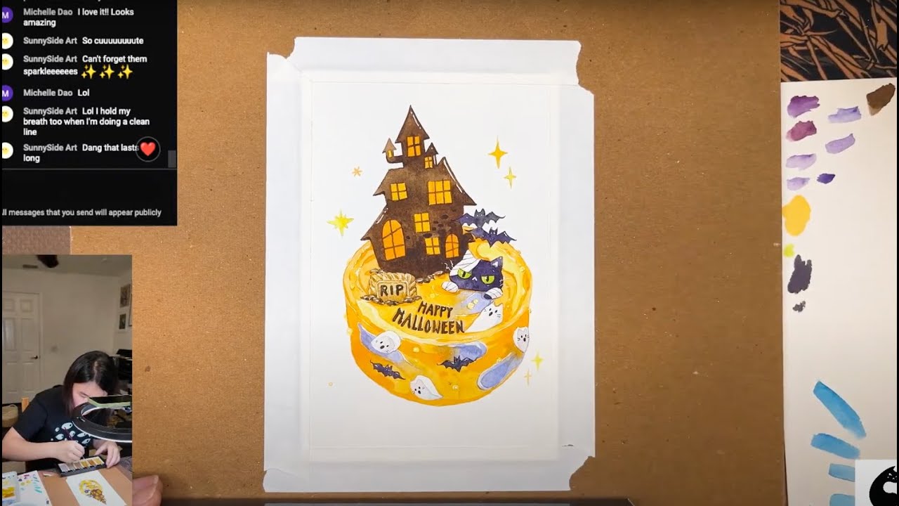 Halloween Painting Watercolor Painting Art Stream - YouTube