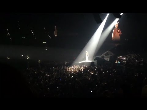 Justin Bieber asking fans not to scream when he talks at Birmingham UK Purpose Tour October 17 2016