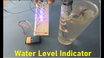 Water Level Indicator with BC547 Transistors #waterlevel #led #breadboard  #bc547