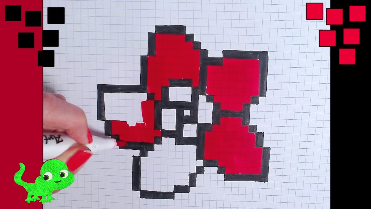 Dessin in Pixel Art. Comment Dessiner une fleur - YouTube