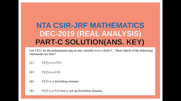 NTA CSIR NET/JRF Mathematics DECEMBER-2019 Paper solution || PART-C|| Abstract Algebra||