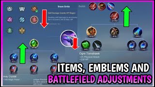Who will be buff from these adjustments ? | Emblems, Items, Battlefield | MLBB screenshot 3