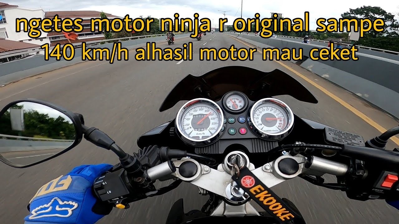 test ninja r full original  masih ting ting sampe 140km/h motor hampir jebol #ekooke #ninjar