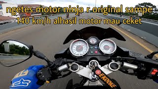 test ninja r full original  masih ting ting sampe 140km/h motor hampir jebol #ekooke #ninjar