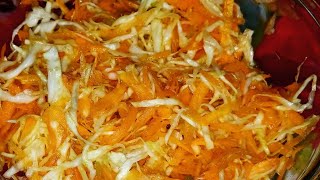 HOW TO MAKE SIMPLE CABBAGE AND CARROT SALAD ||JAMAICAN STYLE || Zendre_home_style_cooking🇯🇲🇯🇲