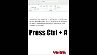 Select All Text Instantly in Word , Ctrl A Shortcut #shorts