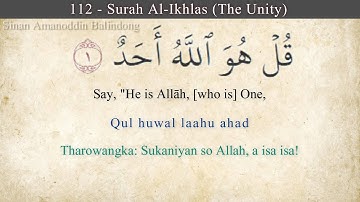 Surah al-Ikhlas 112 (die Einheit) | Englisch & Maranao Übersetzung | سورة الإخْلَاص |