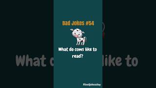 Bad jokes #54 - The cow that likes to read 🐄 📖 #shorts #jokes #laugh #riddles