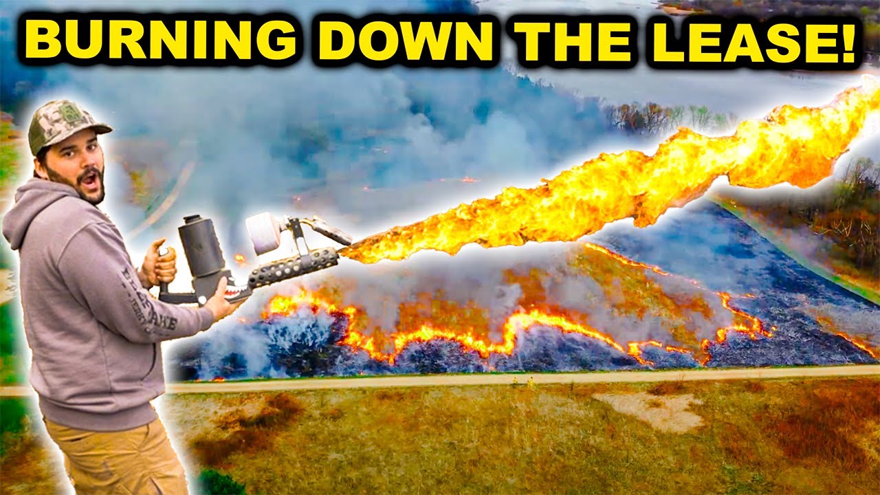 Lighting my NEW 100 ACRE Hunting Property ON FIRE!!!