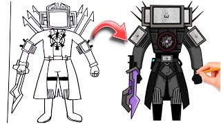 How to Draw Titan TV Man Upgraded 3.0 | from Skibidi Toilet