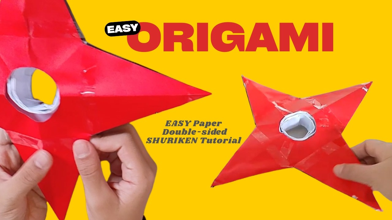EASY Shuriken Paper Origami Tutorial - 2 Colors | DHY Craft