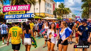 Ocean Drive Is Packed With World Cup Fans ⚽🌴 | Miami Beach 4K Walk