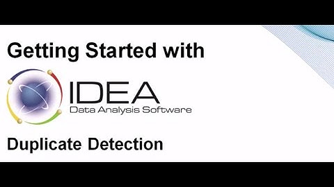Getting Started with IDEA: Duplicate Detection