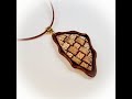 Leather effect pendant, polymer clay #5