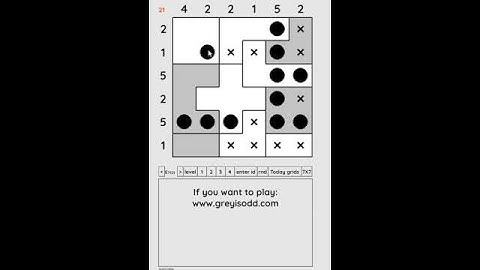 Grey is Odd - Today grids. Solution level 2 6X6 dated 06-17-2024 #logicpuzzles #logicgames  #games