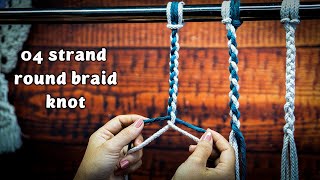 Macrame basic tutorial - The 04 round cords braid