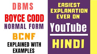 Bcnf Ll Boyce Codd Normal Form Explained With Solved Example In Hindi Ll Normalization Ll Dbms