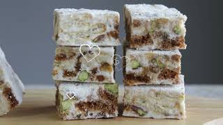 Easy Eggless Taiwanese Snowflake Crisp Milk Nougat (雪花酥)