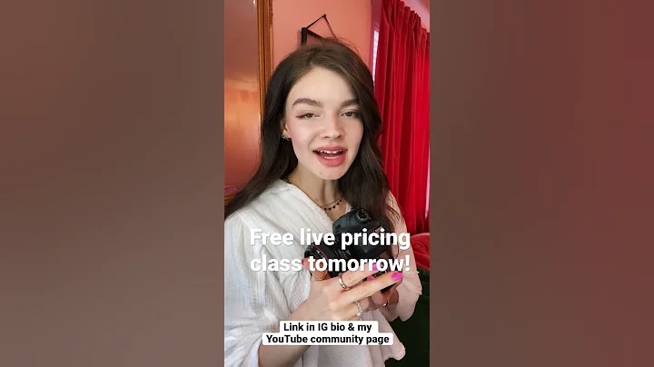 Free pricing class tomorrow! Link in IG bio & my YouTube community page
