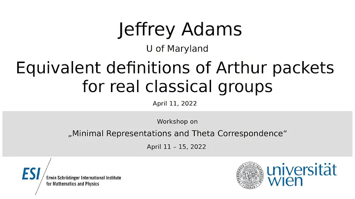 Jeffrey Adams - Equivalent definitions of Arthur p...