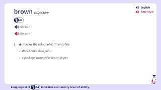 💡 brown (adjective) - Meaning & Pronunciation - CEFR A1 | Oxford English Dictionary