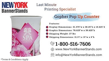 Gopher Pop Up Counter | New York Banner Stands | Last Minute Printing Specialist