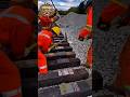 Rail Workers Install Track Fast with This Simple Method! 🇺🇸#railway #construction #engineering