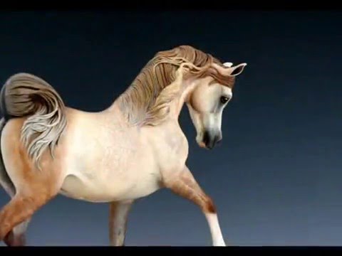 Arabian Horse Sculpture Artist Painting Resin Cast...