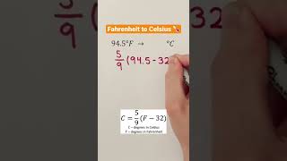Fahrenheit to Celsius 🌡 #Shorts #math #temperature #tutorial