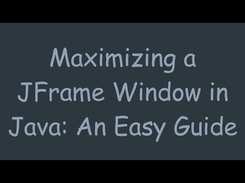 Maximizing a JFrame