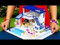 DIY Miniature Modern Party Home with Big Swimming Pool