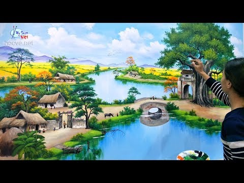 3d wall painting of country landscape. Painting contact:  /  Training painting courses. - YouTube