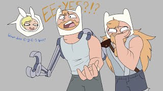 [fionna and cake animatic] What does E-Y-E-S spell?