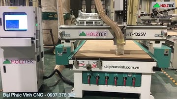 Máy cnc 1 đầu bàn hút chân không Holztek, thích hợp cắt ván MDF, MFC, Plywood làm Nội Thất, QC…