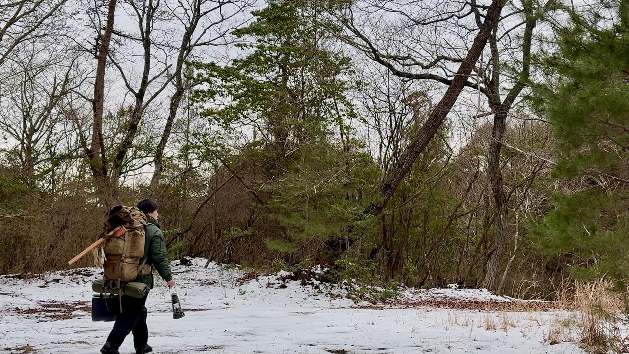 雪残る山の野営場でキャンプ   『マキリ』の破損   とんだ災難の立春大吉でした。。