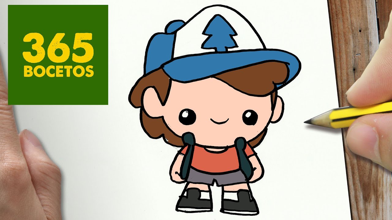 COMO DIBUJAR DIPPER DE GRAVITY FALLS KAWAII PASO A PASO - Dibujos kawaii  faciles - draw DIPPER - thptnganamst.edu.vn