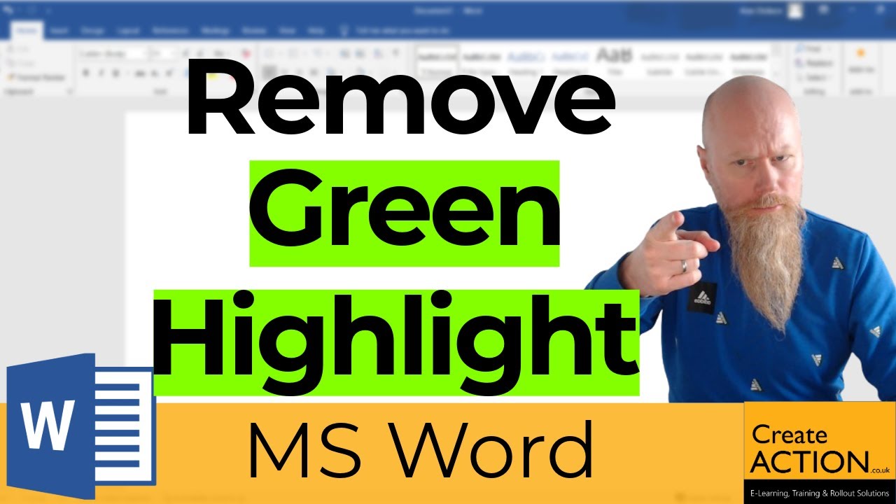 How to Remove GREEN Highlight in Microsoft Word YouTube