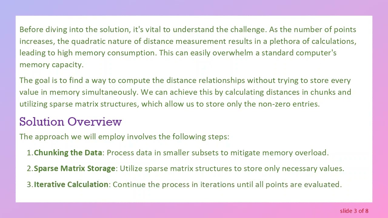 How to Efficiently Generate a Sparse Pairwise Distance Matrix in Python to Avoid Memory Errors