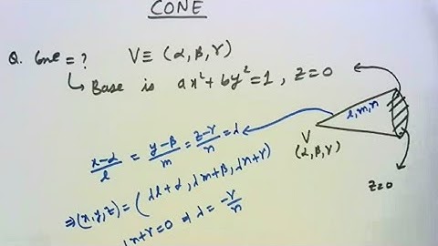 FIND THE EQUATION OF CONE WITH GIVEN VERTEX & BASE CONIC